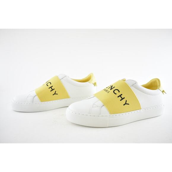 Givenchy Urban Street Knot White Yellow Black Logo Strap Low Top Flat Sneaker 35 - Picture 9 of 11